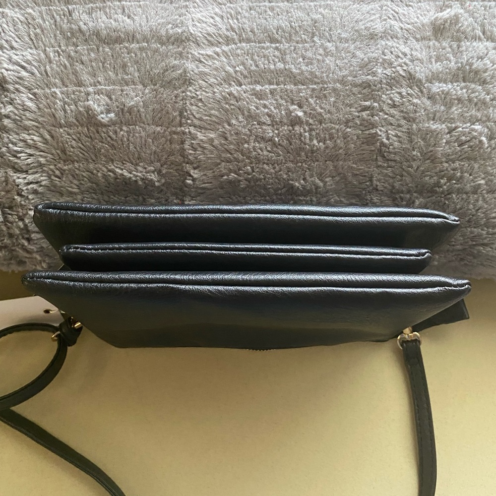 NWT ISabelle vegan leather crossbody/clutch/shoulder bag black - Picture 15 of 16